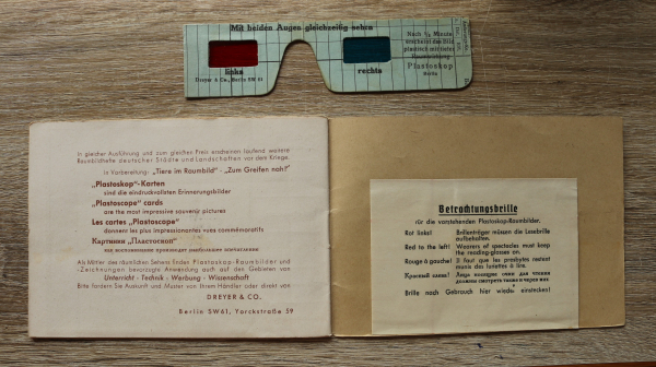 Raumbilder / Nürnberg vor dem Kriege / 1950er Jahre / 14 Plastoskop Raumbilder / 3D / mit Brille komplett